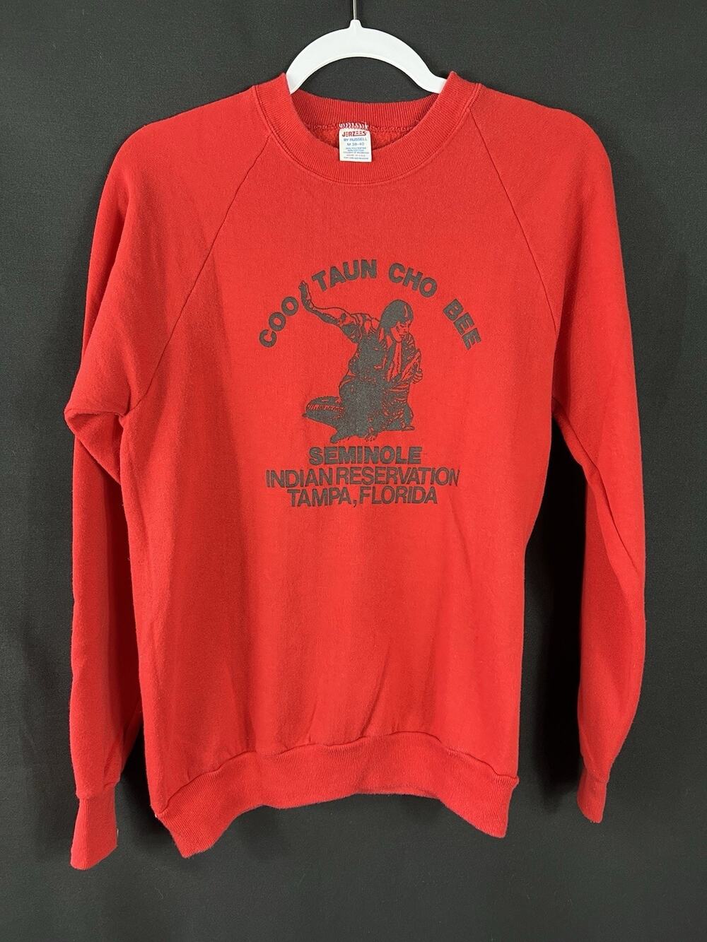 Vtg Seminole Indian Reservation Tampa Sweatshirt Jerzees USA Sz M Red